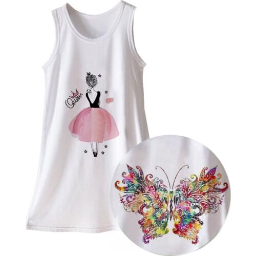 Cute Flower Queen Dancer Print Dress For Girls Sleeveless Toddler Girl Dresses Party Kids Clothes Baby Dresses Knee-length Skirt