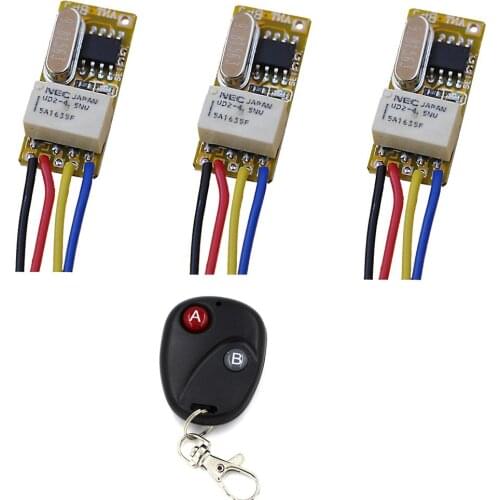 Mini Relay Remote Switch DC3.7V 4.2V 5V 6V 7.4V 8.4V 9V 12V Output 0V Dry Contact Relay Switching Value NO COM NC 315/433mhz New