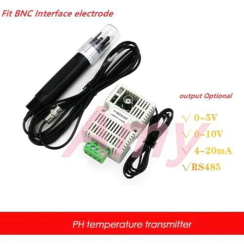 PH value temperature transmitter detection sensor module analog output voltage 4-20 mA RS485 output