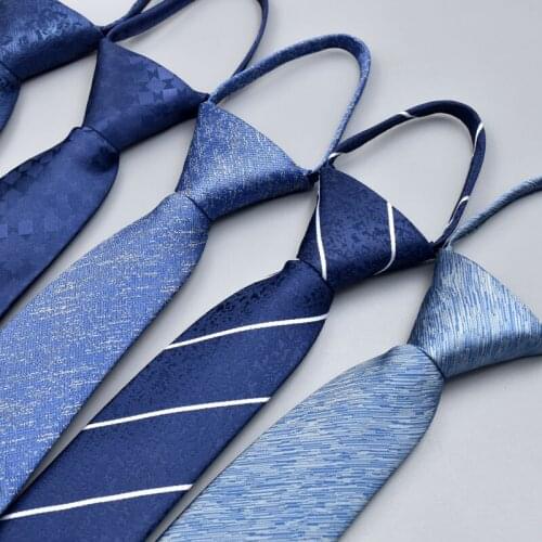 Mens Korean casual lazy 6CM new zipper tie