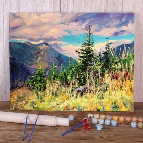 Landscape Summer In The Gorgan Painting By Numbers Complete Kit Oil Paints 50*70 Canvas Painting New Design Crafts For Art