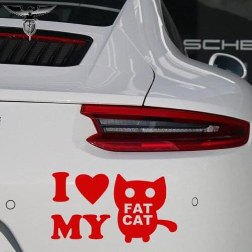 EmpireYing 3 Sizes 8 Colors Fine Art of Lettering I Love My Fat Cat Funny Owl Car Sticker SUV Door Morcycle Vinyl Decal Gifts