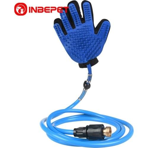 INBEPET Dog Pet Shower Head Handheld Cat Bathing Shower Tool For Pets Hot Dog Sprayer Bathing Glove 360 Washing Hair Long Hose