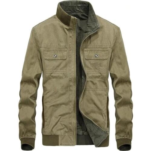 New Autumn Winter Jacket Men Double-sides Wear Windbreaker Military Jacket Coat Male Stand Collar Windbreaker Outerwear Men