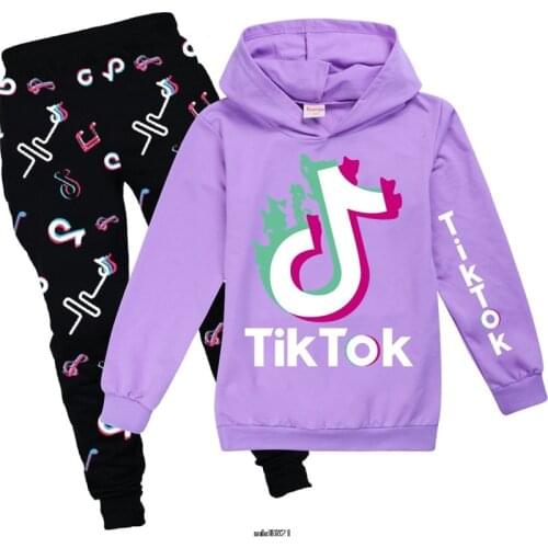 Tik Tok Autumn boys clothes girls clothes Birthday suit childrens clothing Tik Tok Hoodies hot printing childrens clothing set