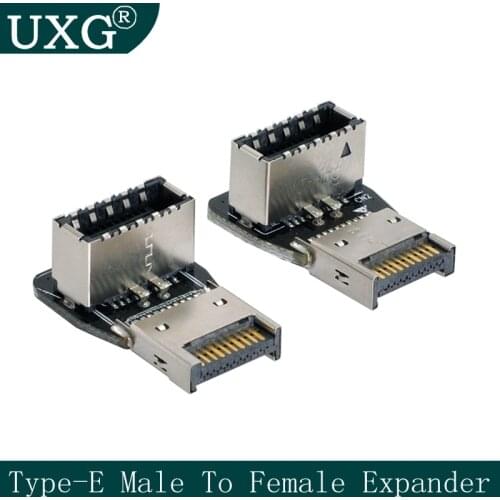 2pcs USB 3.1 Front Panel Header Male to Female Type-E Motherboard Extension Data Adapter