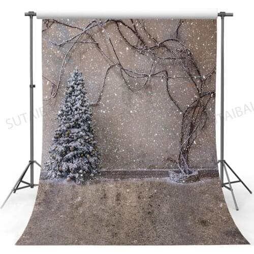 Child Snow Portrait Backdrop for Photography Snowflake Background Photo Booth Studio Christmas Tree Photocall Fondos Winter