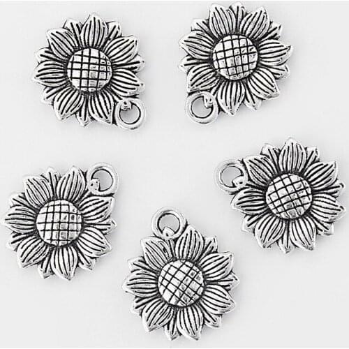 20pcs Beauty Sunflower Charms Pendant for Necklace Bracelet Earrings Making Parts DIY Jewelry Accessories