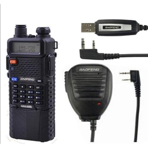 Pofung Radio Transmitter UV-5R, FM Radio UHF VHF Dual Band,With 3800mAh Li-ion Battery Built+Baofeng Original Cable+speaker Mic