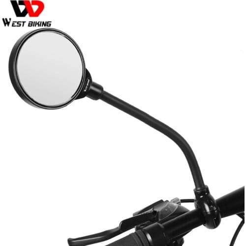 WEST BIKING Bike Rear View Mirror Adjustable Bicycle Handlebar Mirrors For Cycling 1 Piece Rear Rotate View Mirrors for Bicycles