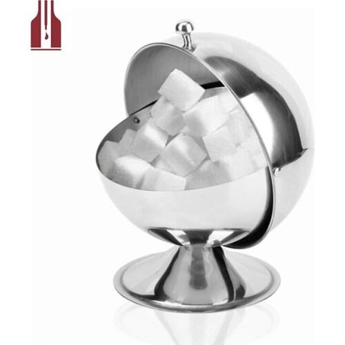 Stainless Steel Spherical Seasoning Cans Salt Bottle Spices Jar Sugar Cubes Storage Kitchen Containers