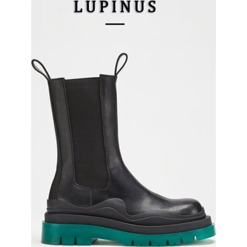 2020 Chic Genuine Leather Chelsea Boots Women Brand Design Ankle Boots Women Autumn/Winter Women Boots