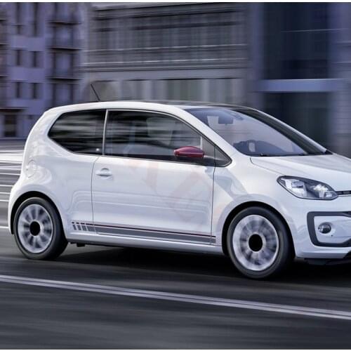 Racing Sport Stripes For-Volkswagen Up E-up 3-5 Doors Car Door Side Skirt Stickers Auto Body Decor Vinyl Decals Accessories