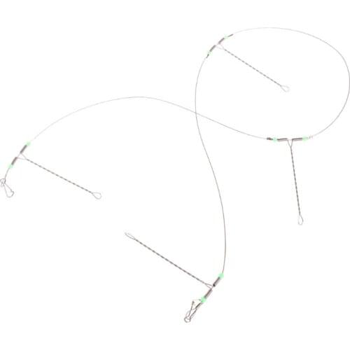 Sea Fishing Swivel String Hook Anti-Winding Steel Rigs Wire Leader Hooks Line