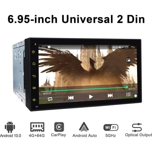 Joying Radio 2 din Android 10 Head Unit Universal 6.95 Car Multimedia Player Auto CarPlay DVR OBD2 Camera Car Intelligent System