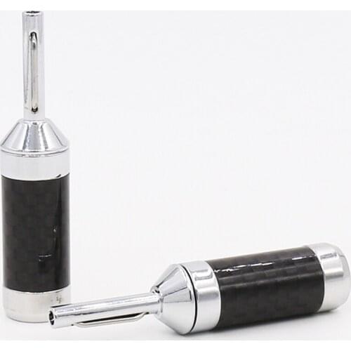 VB004 High Quality Carbon Fiber Rhodium Plated Banana Plug Audio HIFI Speaker Cable Plug