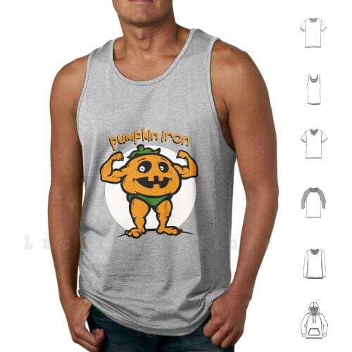 Pumpkin Iron Tank Tops Vest Sleeveless Pumpkin Halloween Bodybuilding Pun