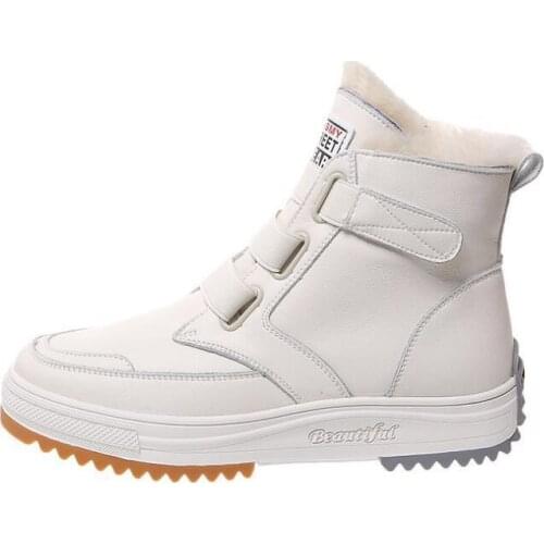 Winter Warm Shoes Woman White Snow Boots High Top Sneakers 2021 Winter Thick Fur Lady Casual Shoes Black Waterproof Ankle Boots