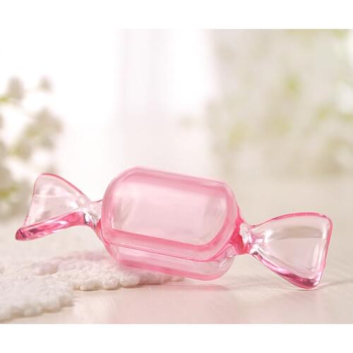 10Pcs 8*2.2CM Transparent Pink Yellow Candy Shape Plastic Jewelry Box For Packaging Jewelry Candy Gifts Cute Little Box