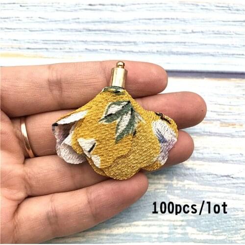 100Pcs/Lot Mixed Color Alloy Caps Flower Charms Tassels For Jewelry DIY Handmade Earrings Necklace Jewelry Findings Making
