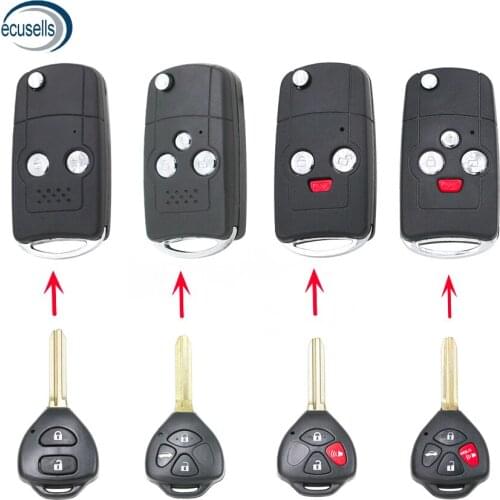 2+1/3/3+1/4 ButtonModified Folding Flip Remote Key Shell for Toyota Camry Key Case Fob for Toyota Camry