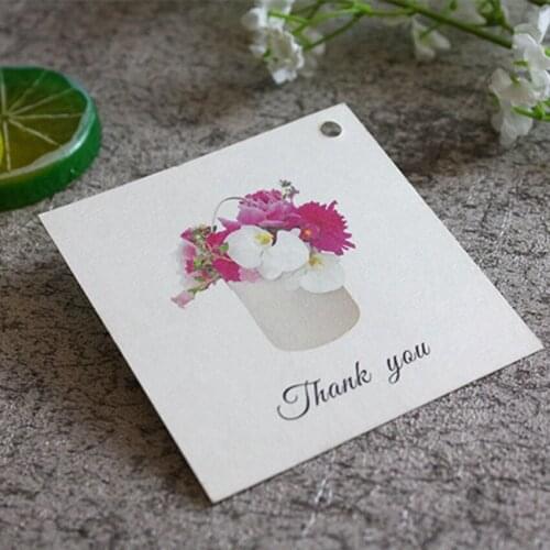 500pcs/lot free shipping 300gsm paper custom hang tag flower tags 5.4x5.4cm sales tag design label paper