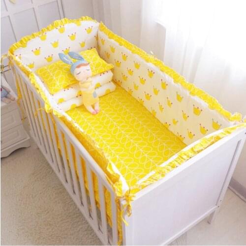 6/9PCS Crown nordic baby room decor kit berço crib sheet baby bed bumper toddler cot bedding 120*60/120*70cm