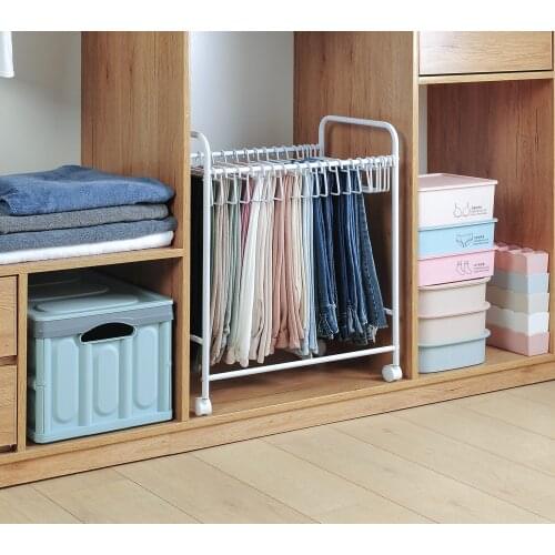 Pants Storage Artifact The Wardrobe Rack Multi Layer Clothes Mobile Floor Suit Hanging Clip Closet Shelf Storage