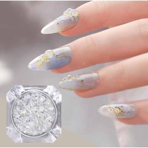 Aurora Crystal Stone Nail Art Jewelry Irregular Phantom Color Stone Size Mixed 3D Nail Drill Glamour Shiny Nail Art Decorations
