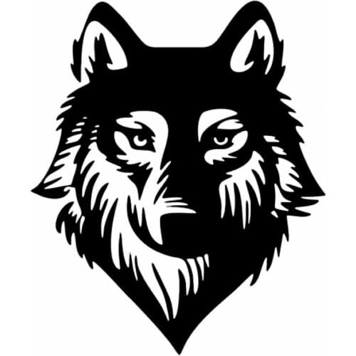 Wolf Head Car Sticker Animal Car Decor Black/silver Waterproof CL564