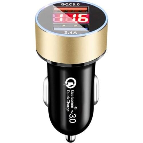 QC3.0 USB Car Charger Digital Display Quick Charge 3.0 Dual USB 3.1A Univerisal Plug Fast Charging car charger USB For phone
