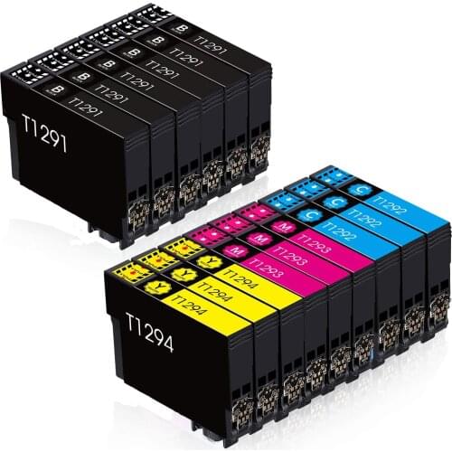 Befon T1295 Ink Cartridges Replacement for Epson T1291 T1292 T1293 T1294 Compatible with Epson Workforce WF-3520 WF-3540 WF-7515