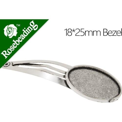 Bobbby pin with antique silver plated 18x25mm oval bezel,length 59mm,sold 20pcs /lot-C4766
