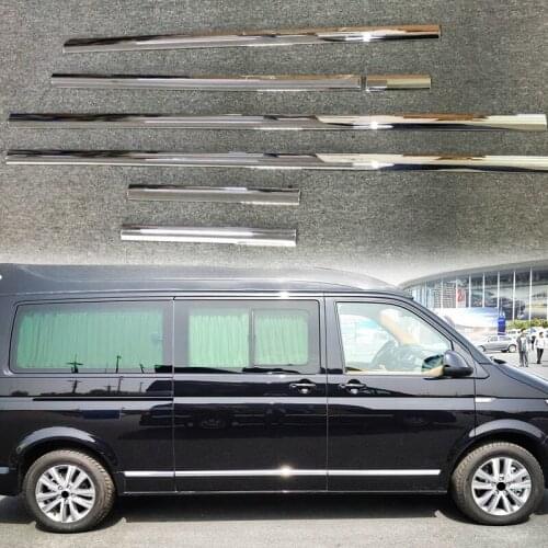 For VW Volkswagen Transporter (T6) Caravelle 2017 2018 ABS Chrome Car Door Side Body Molding Strips Cover Trim 7pcs Car Styling