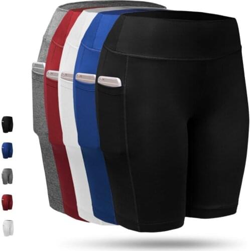 Women Sports Shorts Quick Dry Breathable Elastic Running Shorts Fitness Gym Shorts With Pocket