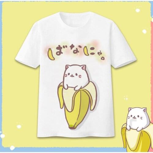New T-shirt Bananya T Shirt Japan Anime Men Women Tops Tees