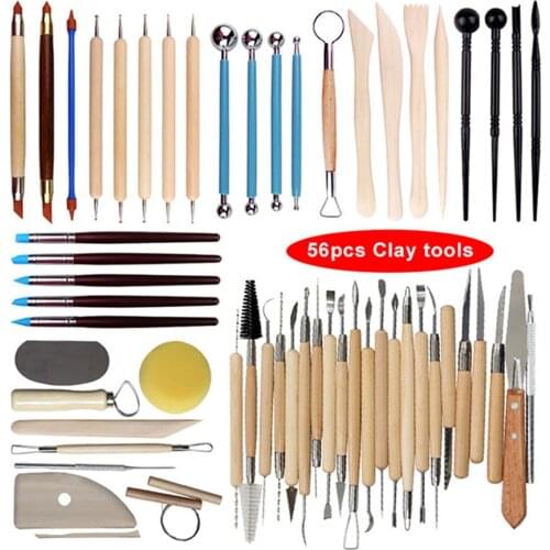 Arts Crafts Clay Sculpting Tools Pottery Carving Tool kit Pottery & Ceramics Ceramics Wooden Handle Modeling Clay Tools
