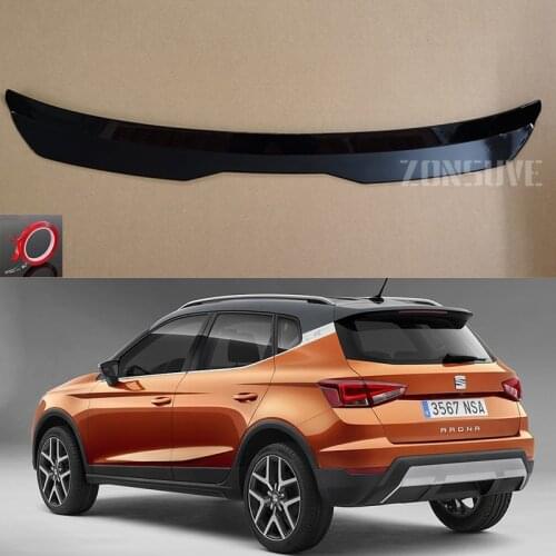 Use For Seat Arona 2017 Year Roof Spoiler Carbon Fiber Look Accessories Body Kit Factory Style