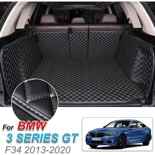 Custom Leather Car Trunk Mats For BMW 3 Series GT F34 2013-2020 Rear Trunk Floor Mat Tray Carpet Mud