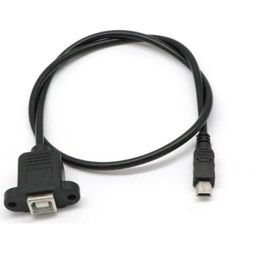 Printer Panel Mount Cable + Screw Mini USB 5 Pin Male to USB 2.0 B Jack Female For Connect Printer Scanner Data Cable 2021