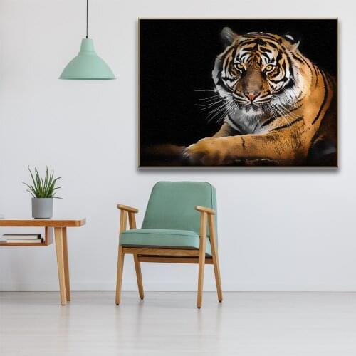 Oil Painting By Numbers Tiger Animal Drawing On Canvas Hand Painted Art Gift DIY Picture By Number Kits Wall Art Home Decor