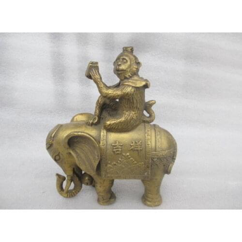 Chinese manual hammer of rare peaceful monkey riding like a statue