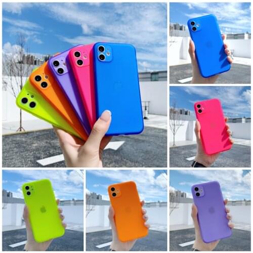 Candy Color Soft Silicone Phone Case For iPhone 12 11 Pro XS Max X XR 6 7 8 Plus SE 2020 Ultra thin Transparent Back Cover Cases