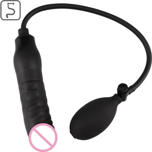 Inflatable Artificial Penis Anal Dilator Plug Adult Exercise Artificial Penis Massage Vibrator Adult Sex Toys