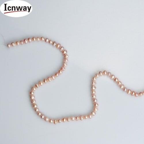 Natural A baroque pink Freshwater Pearl 5-6mm 15inches DIY necklace bracelet earring FreeShipping Wholesale