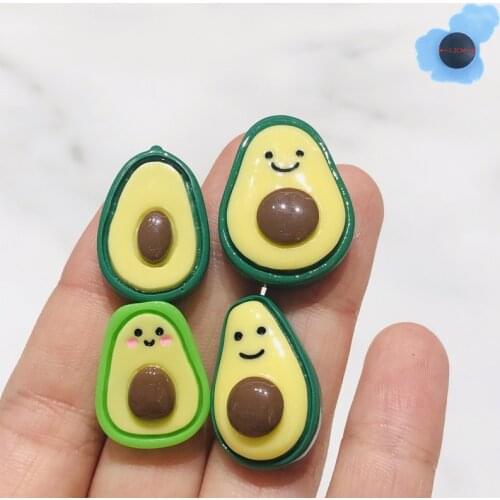 Single Sale High Simulation Avocado Fruits Shoe Charms Shoe Buckle Decoration Fit Bracelets Kids X-mas Party Gifts