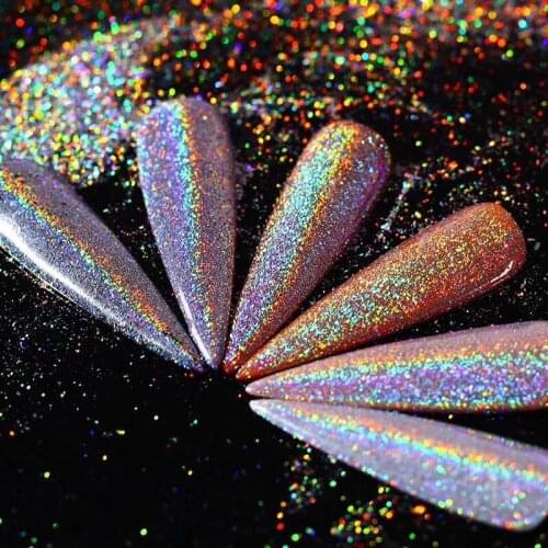 Wholesale Very Nice Chameleon Silver Galaxy Holographic Pearl Pigment Flakes Silver Rainbow Effect for DIY