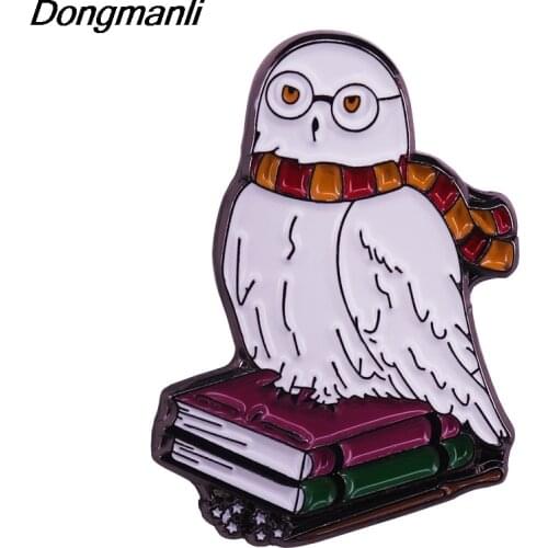 P5266 Dongmanli Owl Hard Enamel Pins Badge Backpack Collar Lapel Women Men Fashion Movie Jewelry