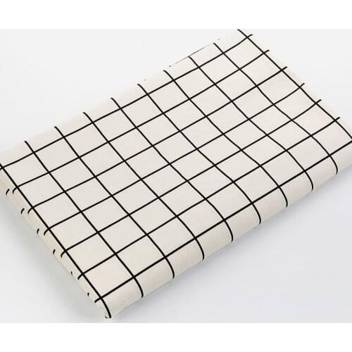 50*150cm Cotton And Linen Fabric Check Thick Linen Tablecloth Curtain Pillow Sofa Background Fabric Clothing Pure Cotton Fabric