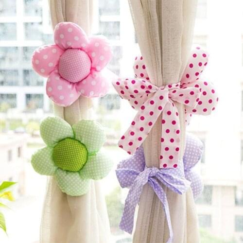 Sale Curtain Clip Buckle Window Curtain Holder Flower Living Room Home Decor Curtain Cloth Rope Tieback Clasp Random Color 1060B